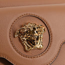 VERSACE Shoulder Bag Leather Beige Gold Auth 123020A-20