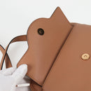 VERSACE Shoulder Bag Leather Beige Gold Auth 123020A-21