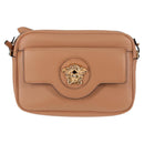 VERSACE Shoulder Bag Leather Beige Gold Auth 123020A-13