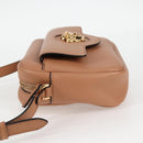 VERSACE Shoulder Bag Leather Beige Gold Auth 123020A-3