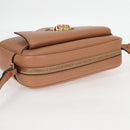 VERSACE Shoulder Bag Leather Beige Gold Auth 123020A-6