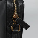 VERSACE Shoulder Bag Leather Black Gold Auth 123021-9