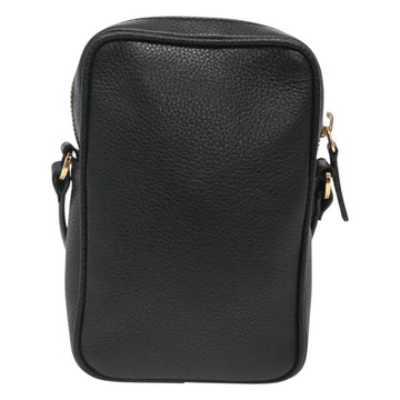 VERSACE Shoulder Bag Leather Black Gold Auth 123021 - 0