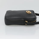VERSACE Shoulder Bag Leather Black Gold Auth 123021-3