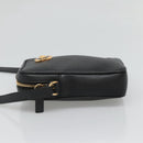 VERSACE Shoulder Bag Leather Black Gold Auth 123021-4