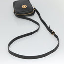 VERSACE Shoulder Bag Leather Black Gold Auth 123021-7