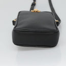VERSACE Shoulder Bag Leather Black Gold Auth 123021-5