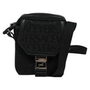 VERSACE Shoulder Bag Canvas Black Silver Auth 123022-1