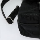 VERSACE Shoulder Bag Canvas Black Silver Auth 123022A-9