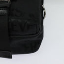 VERSACE Shoulder Bag Canvas Black Silver Auth 123022-15