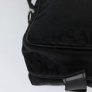 VERSACE Shoulder Bag Canvas Black Silver Auth 123022-16