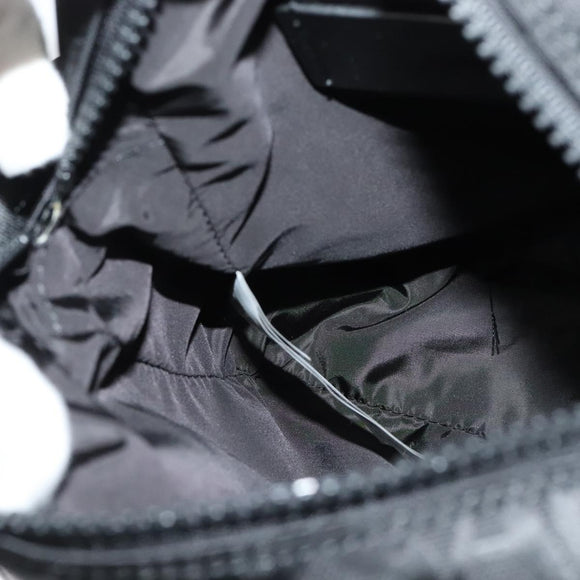 VERSACE Shoulder Bag Canvas Black Silver Auth 123022