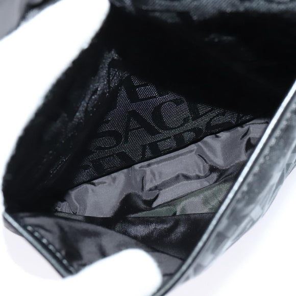 VERSACE Shoulder Bag Canvas Black Silver Auth 123022