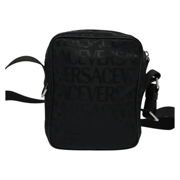 VERSACE Shoulder Bag Canvas Black Silver Auth 123022 - 0