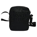 VERSACE Shoulder Bag Canvas Black Silver Auth 123022A-2