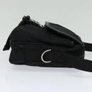 VERSACE Shoulder Bag Canvas Black Silver Auth 123022-4