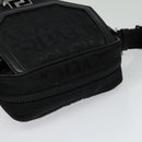 VERSACE Shoulder Bag Canvas Black Silver Auth 123022-6