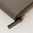 VERSACE Long Wallet Leather Gray Gold Auth 123023-16