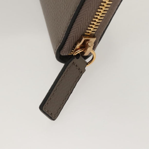 VERSACE Long Wallet Leather Gray Gold Auth 123023