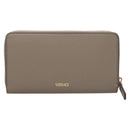 VERSACE Long Wallet Leather Gray Gold Auth 123023-2