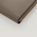 VERSACE Long Wallet Leather Gray Gold Auth 123023-14