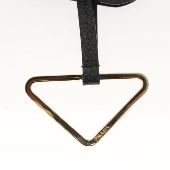 PRADA Neck Strap Safiano leather Black Auth 123025