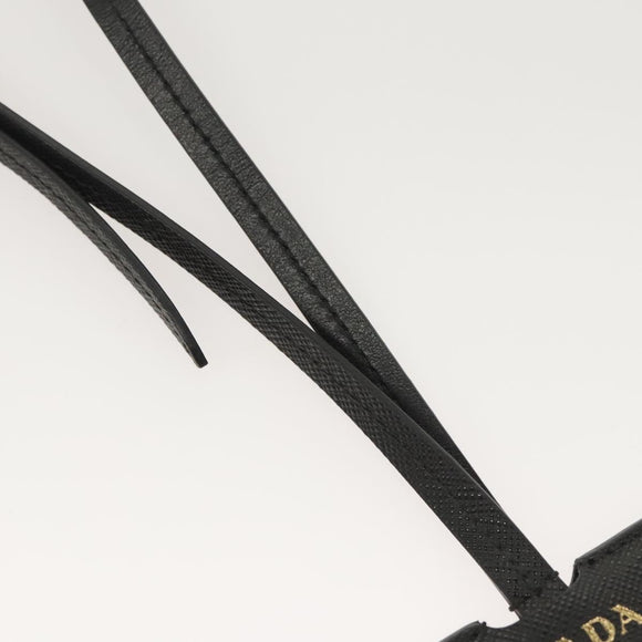 PRADA Neck Strap Safiano leather Black Auth 123025