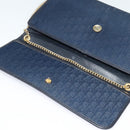 Christian Dior Trotter Canvas Chain Shoulder Bag Navy Gold Auth 123030-15