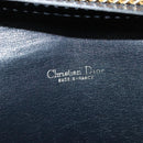 Christian Dior Trotter Canvas Chain Shoulder Bag Navy Gold Auth 123030-16