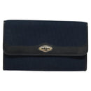 Christian Dior Trotter Canvas Chain Shoulder Bag Navy Gold Auth 123030-2