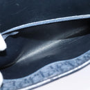 Christian Dior Trotter Canvas Chain Shoulder Bag Navy Gold Auth 123030-20