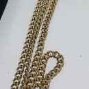 Christian Dior Trotter Canvas Chain Shoulder Bag Navy Gold Auth 123030-8