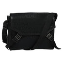VERSACE Shoulder Bag Canvas Black Silver Auth 123032-1