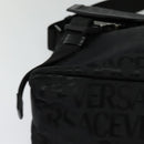 VERSACE Shoulder Bag Canvas Black Silver Auth 123032-8