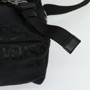 VERSACE Shoulder Bag Canvas Black Silver Auth 123032-15
