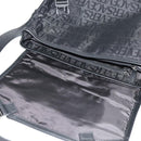 VERSACE Schoudertas Canvas Zwart Zilver Auth 123032A-9