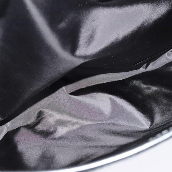 VERSACE Shoulder Bag Canvas Black Silver Auth 123032