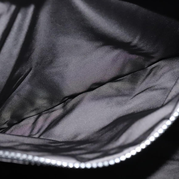 VERSACE Shoulder Bag Canvas Black Silver Auth 123032