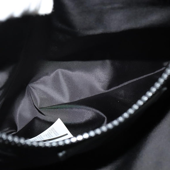 VERSACE Shoulder Bag Canvas Black Silver Auth 123032