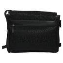 VERSACE Shoulder Bag Canvas Black Silver Auth 123032-2