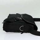 VERSACE Shoulder Bag Canvas Black Silver Auth 123032-4