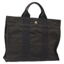 HERMES Her Line PM Tote Bag Canvas Gray Auth 123033-1