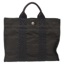 HERMES Her Line PM Tote Bag Canvas Gray Auth 123033-13