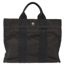 HERMES Her Line PM Tote Bag Canvas Gray Auth 123033-2