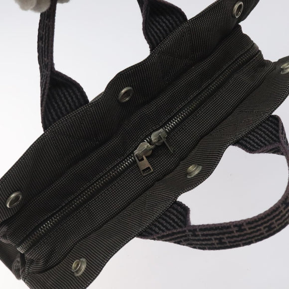 HERMES Her Line PM Tote Bag Canvas Gray Auth 123033