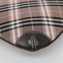 BURBERRY Nova Check Blue Label Shoulder Bag Canvas Pink Auth 123035-15