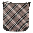 BURBERRY Nova Check Blue Label Shoulder Bag Canvas Pink Auth 123035-2