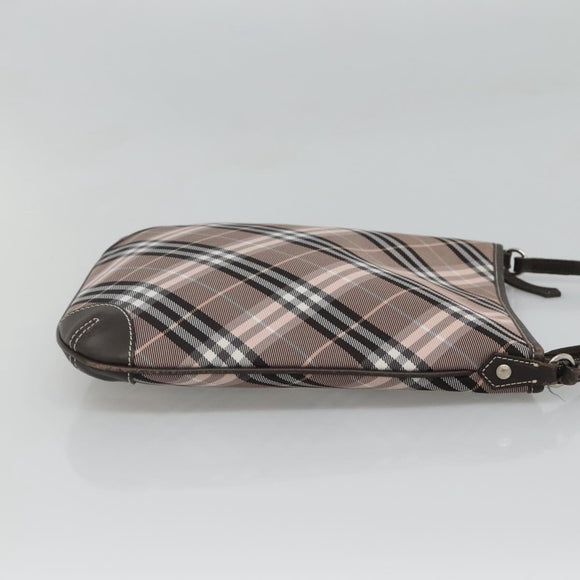 BURBERRY Nova Check Blue Label Shoulder Bag Canvas Pink Auth 123035