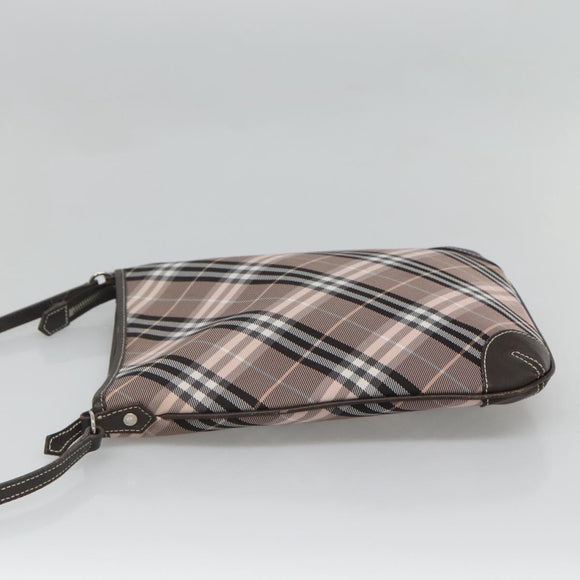 BURBERRY Nova Check Blue Label Shoulder Bag Canvas Pink Auth 123035
