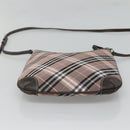 BURBERRY Nova Check Blue Label Shoulder Bag Canvas Pink Auth 123035-5